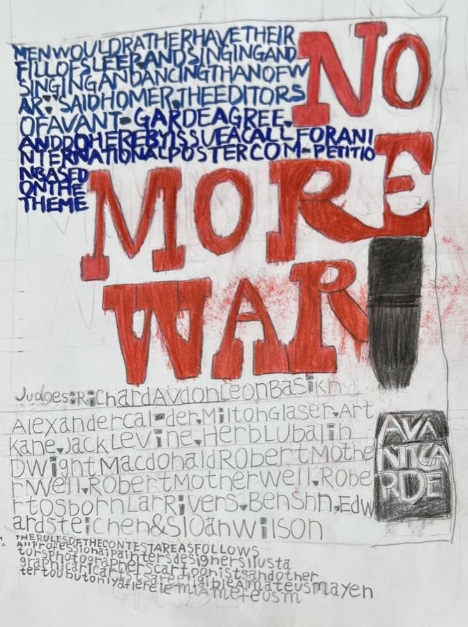 NO MORE WAR と描かれたポスター風レタリング作品